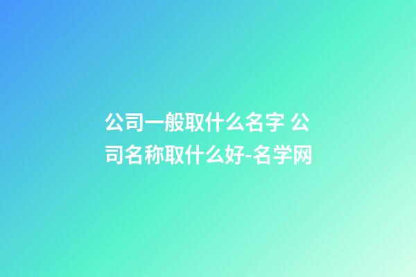 公司一般取什么名字 公司名称取什么好-名学网